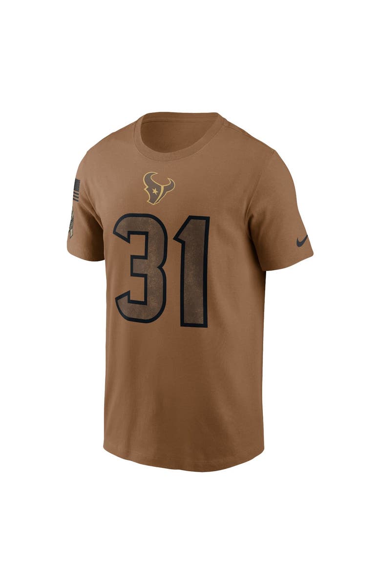 Nike Men's Nike Dameon Pierce Brown Houston Texans 2023 Salute To Service Name & Number T-Shirt, Alternate, color, 