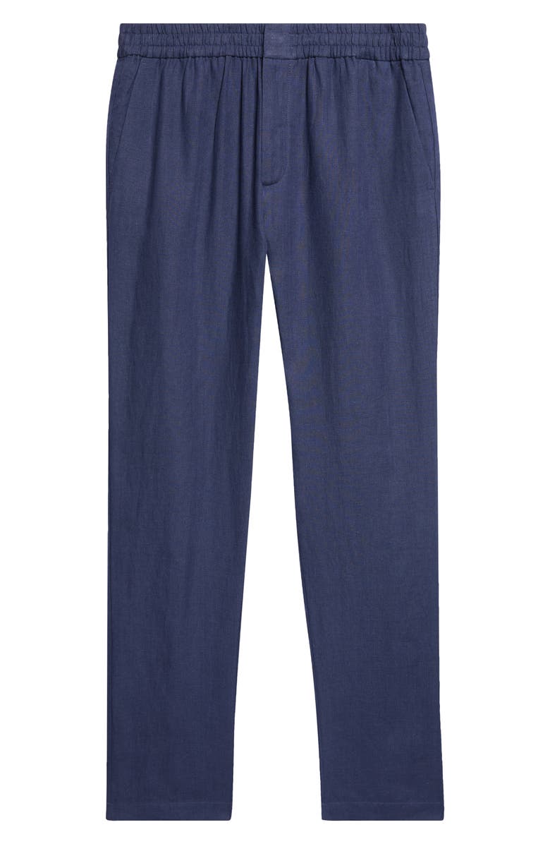 Sunspel Drawstring Linen Trousers, Main, color, Light Navy
