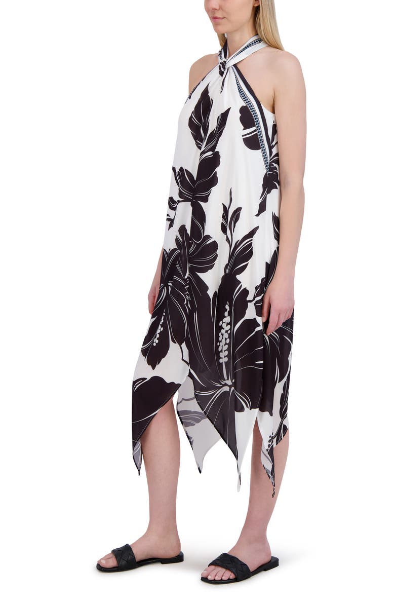 Laundry by Shelli Segal Handkerchief Halter Dress, Alternate, color, White/ Black