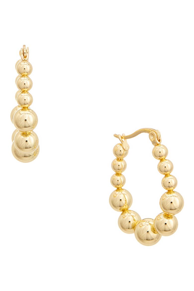 Graduated Ball Hoop Earrings, Main, color, YELLOW
