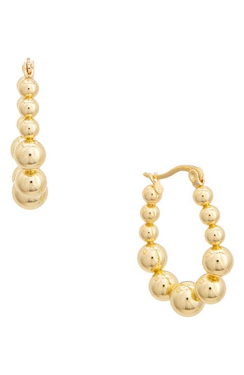 Graduated Ball Hoop Earrings