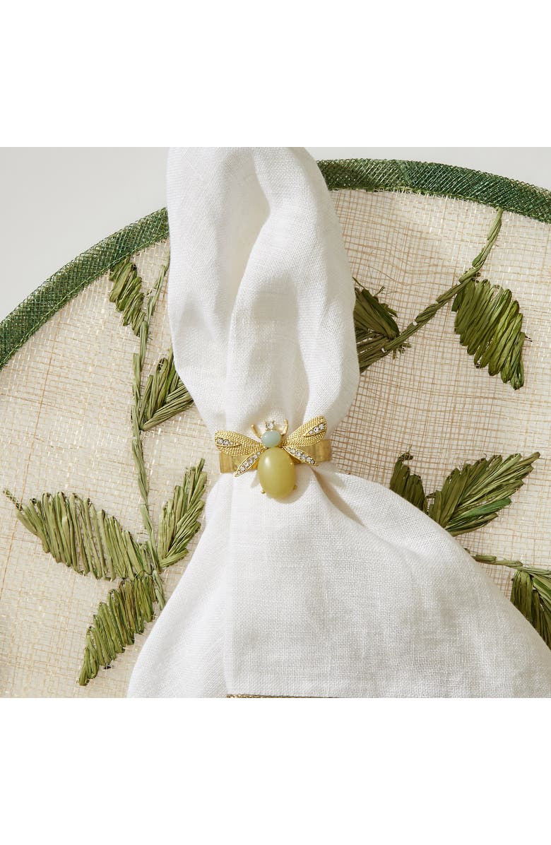Joanna Buchanan Etched wing bug skinny napkin rings, set of four, Alternate, color, Yellow