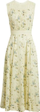 DÔEN Liliane Floral Lace Detail Organic Cotton Dress