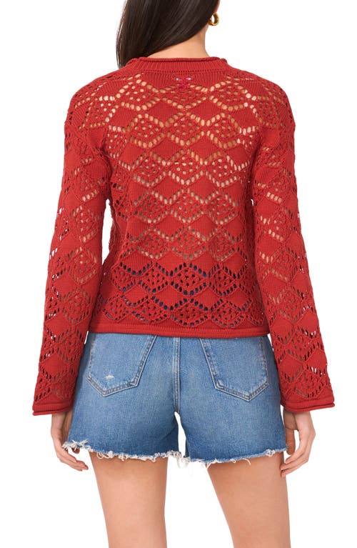VINCE CAMUTO VINCE CAMUTO OPEN STITCH COTTON CARDIGAN