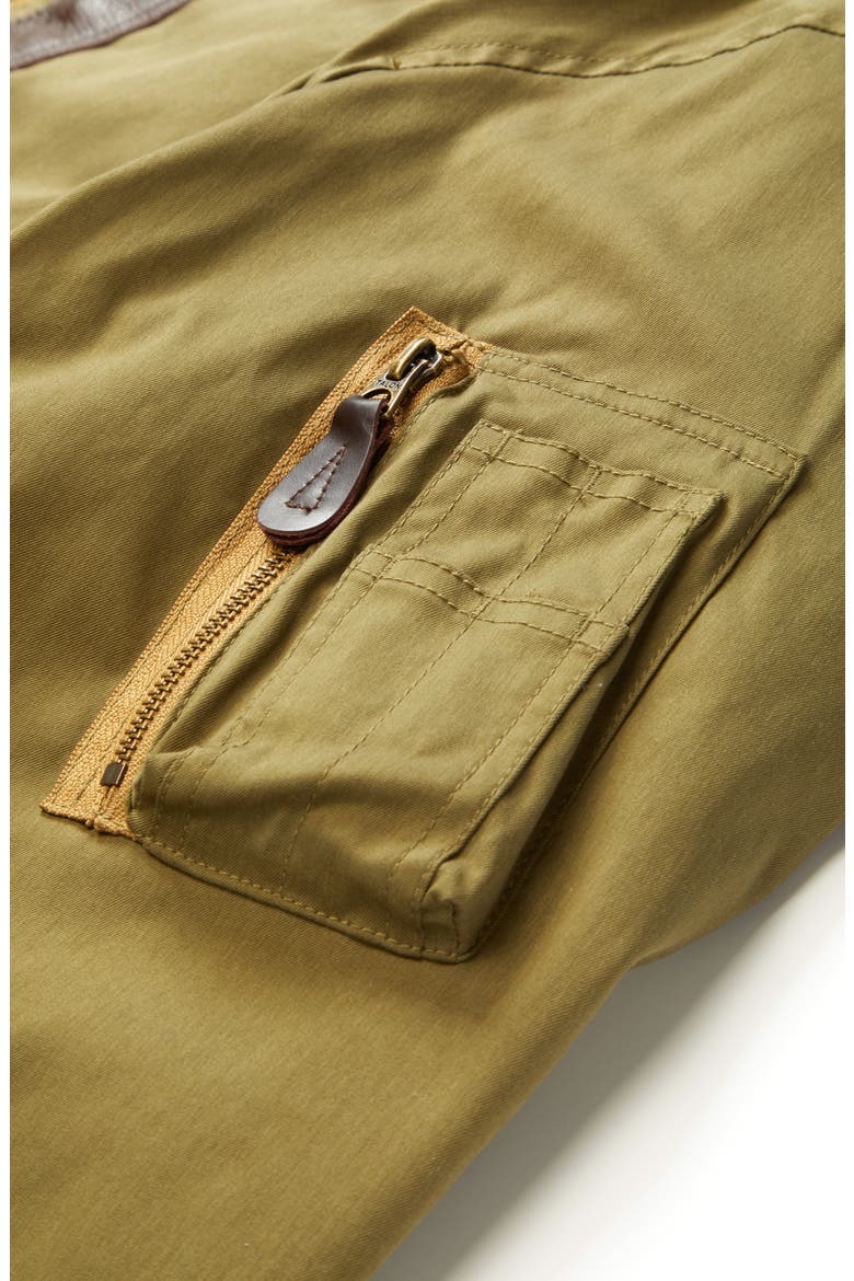 B-15 Down & Feather Fill Jacket with Genuine Shearling Collar, Alternate, color, OLIVE/ OD