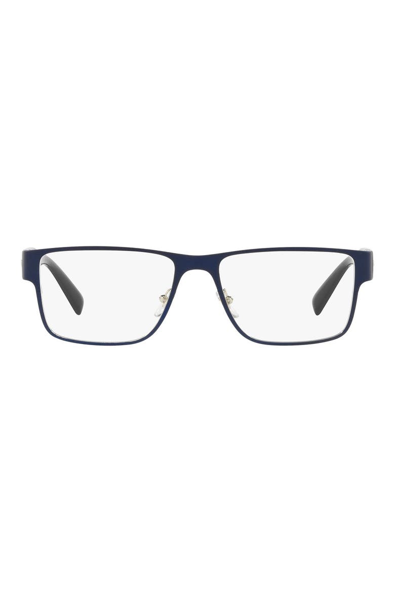 55mm Rectangular Optical Glasses, Main, color, BLUE/ DEMO LENS