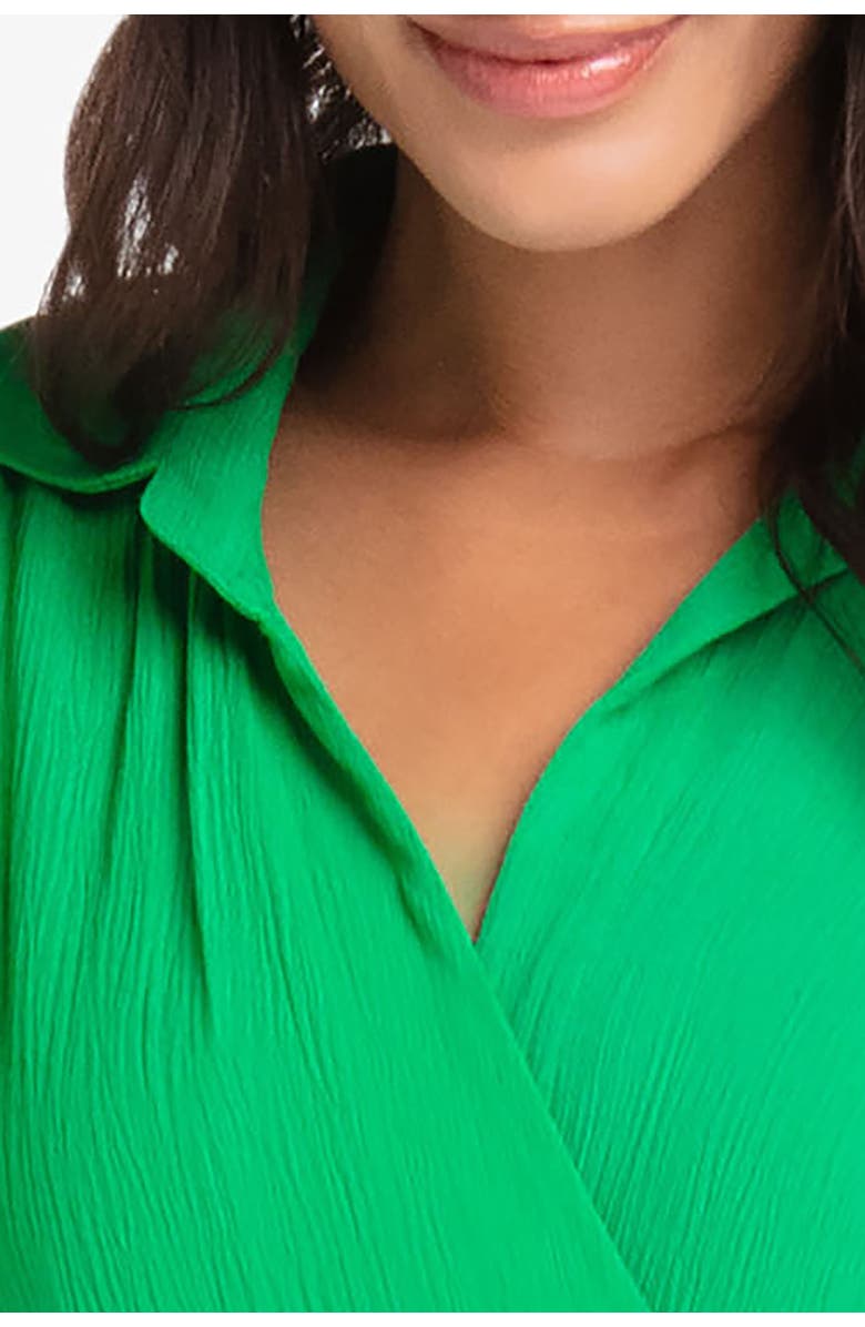 HELEN JON Flutter Sleeve Wrap Dress, Alternate, color, Kelly Green