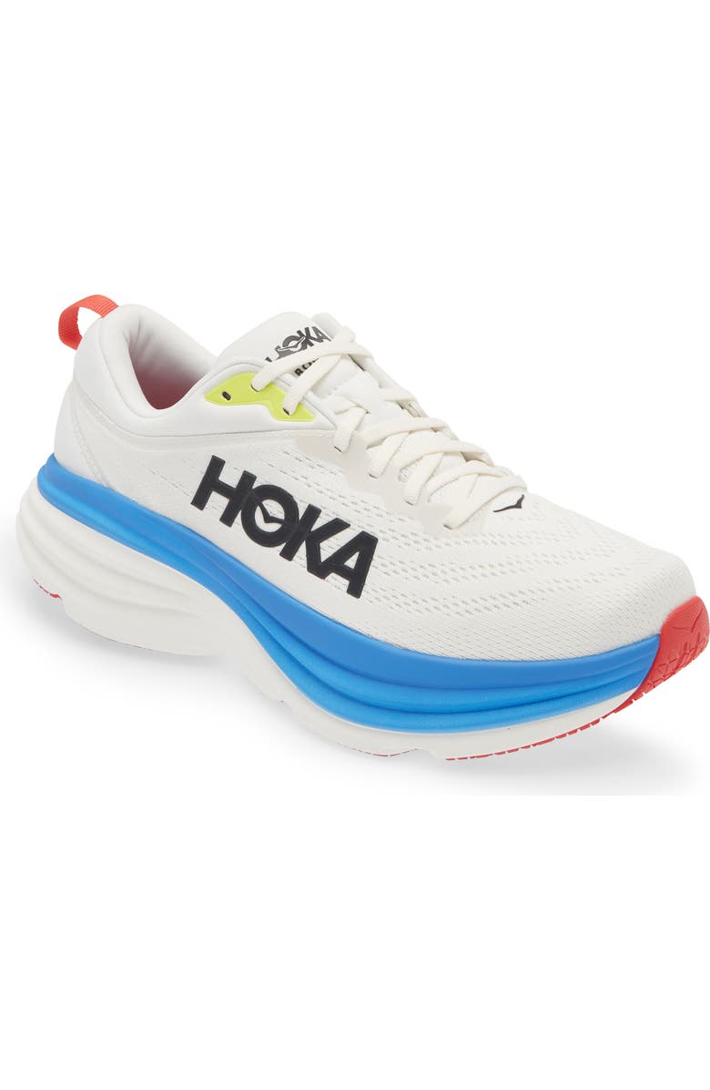 HOKA Bondi 8 Running Shoe, Main, color, Blanc De Blanc / Virtual Blue