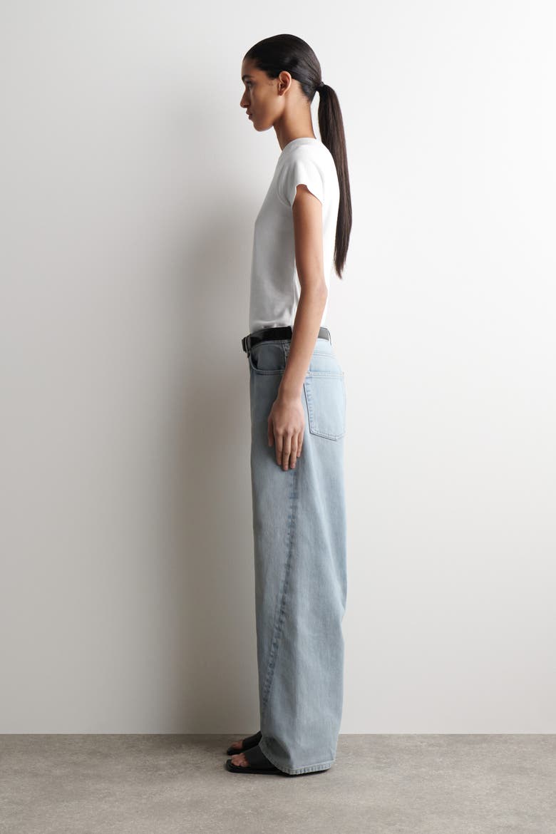 Facade Straight-Leg Jeans, Alternate, color, LIGHT AQUA BLUE