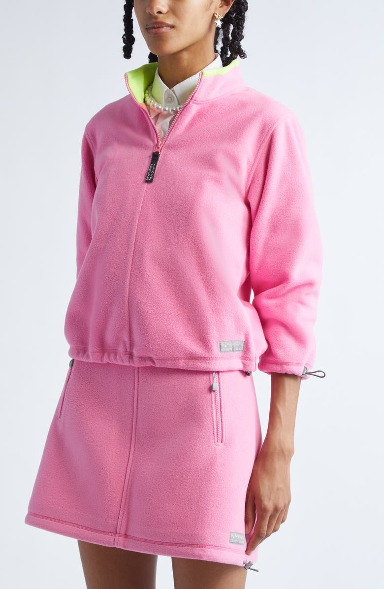 Sandy Liang Lilbean Polar Fleece Quarter Zip Pullover, Alternate, color, Pink