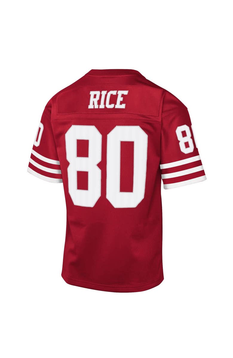 Mitchell & Ness Youth Mitchell & Ness Jerry Rice Scarlet San Francisco 49ers 1990 Throwback Fashion Jersey, Alternate, color, Scarlet