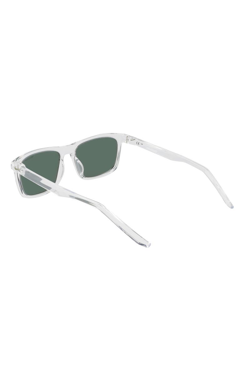 Nike Embar 56mm Polarized Square Sunglasses, Alternate, color, Clear / Polar Green