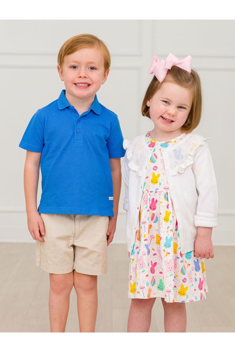 Baby Boys Pique Short Sleeve Polo Shirt, Alternate, color, Sonic Blue