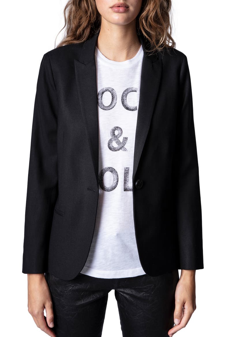 Vedy Camo Skull Blazer, Main, color, NOIR