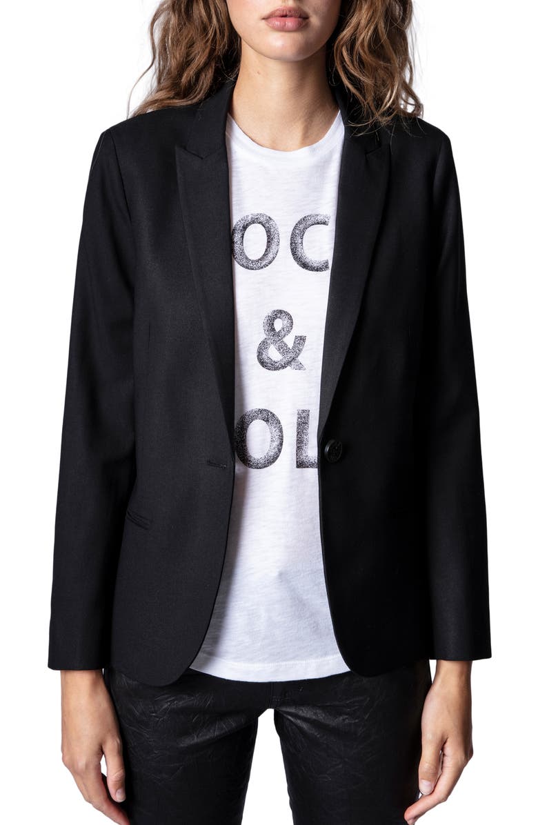 Zadig & Voltaire Vedy Camo Skull Blazer, Main, color, 