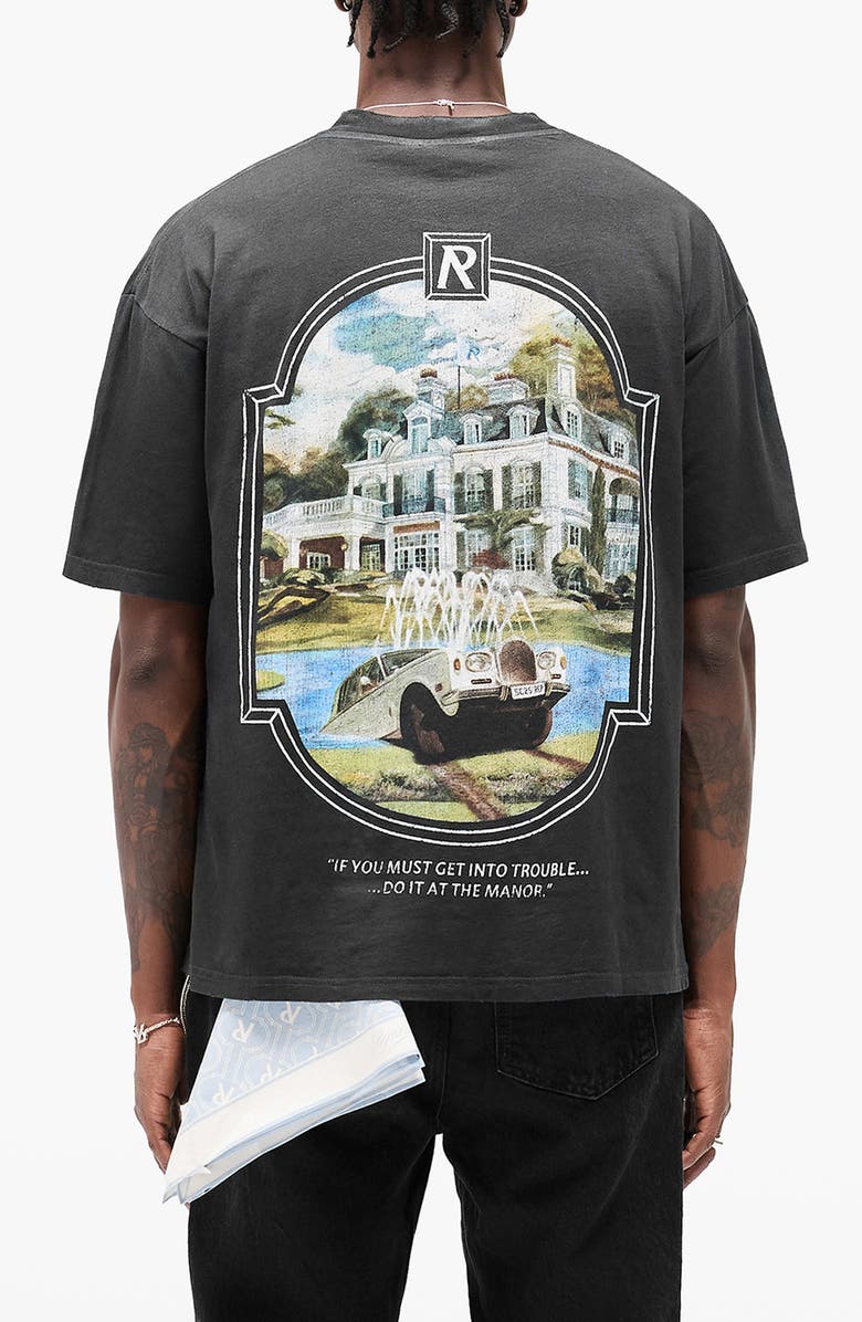 Represent Revere Manor Graphic T-Shirt, Alternate, color, Stained Black