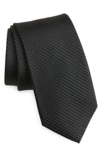Duchamp Textured Silk Tie In Black