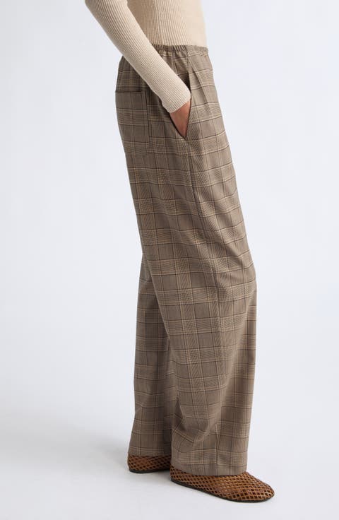Mia Plaid Pocket Straight Leg Pants