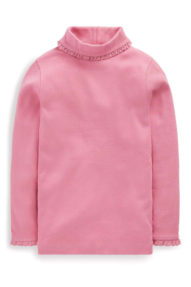 Kids' Rib Turtleneck Shirt, Main, color, PINK HAZE