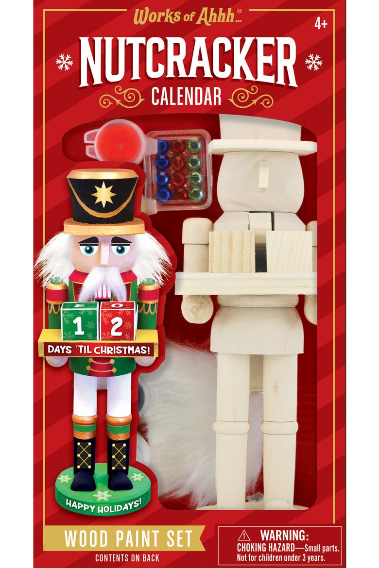 Nutcracker Calendar Wood Paint Set, Main, color, Multicolor