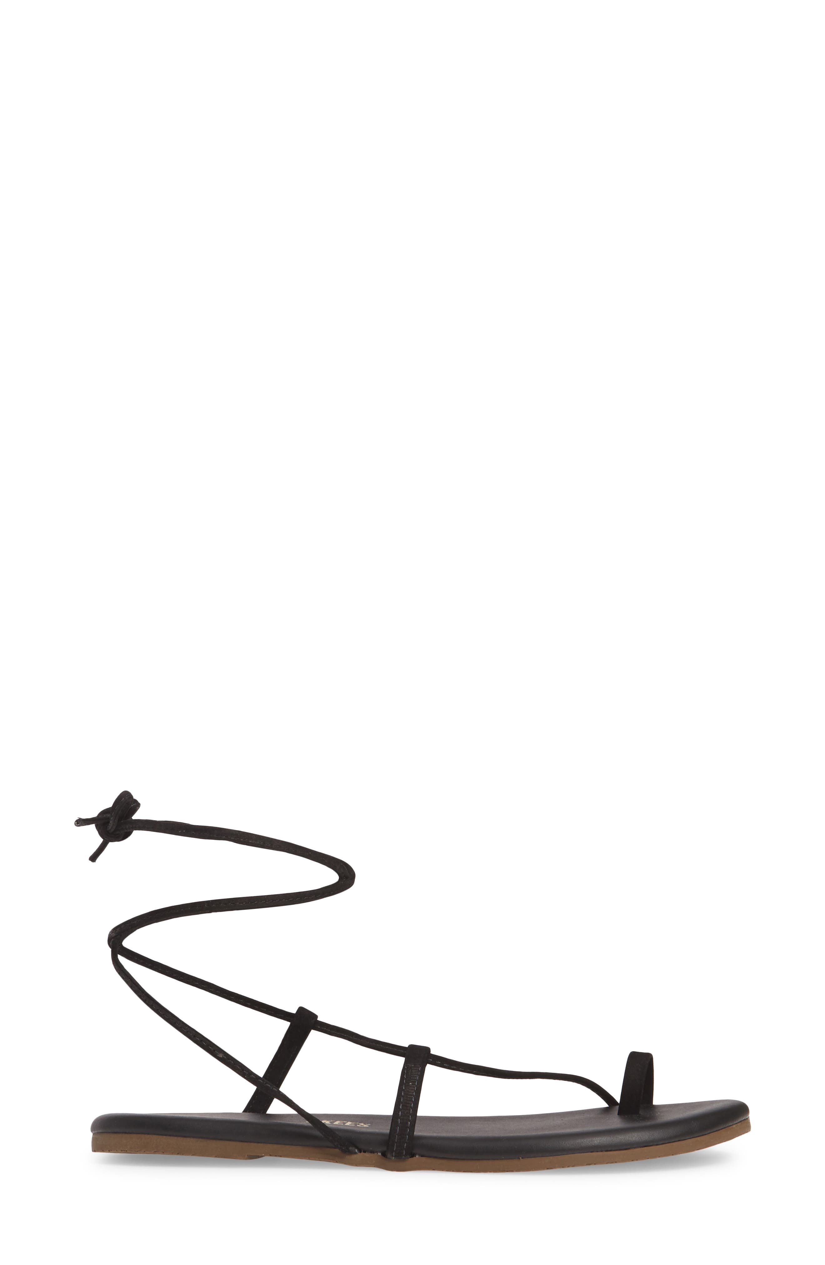 TKEES Jo Lace-Up Sandal, Alternate, color, Black
