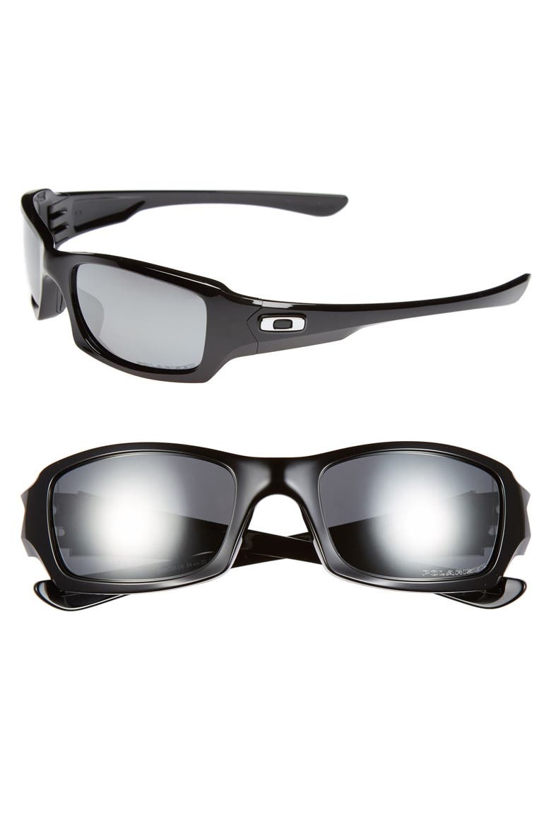 'Fives Squared' 54mm Polarized Sunglasses, Main, color, POLISHED BLACK/BLACK IRIDIUM