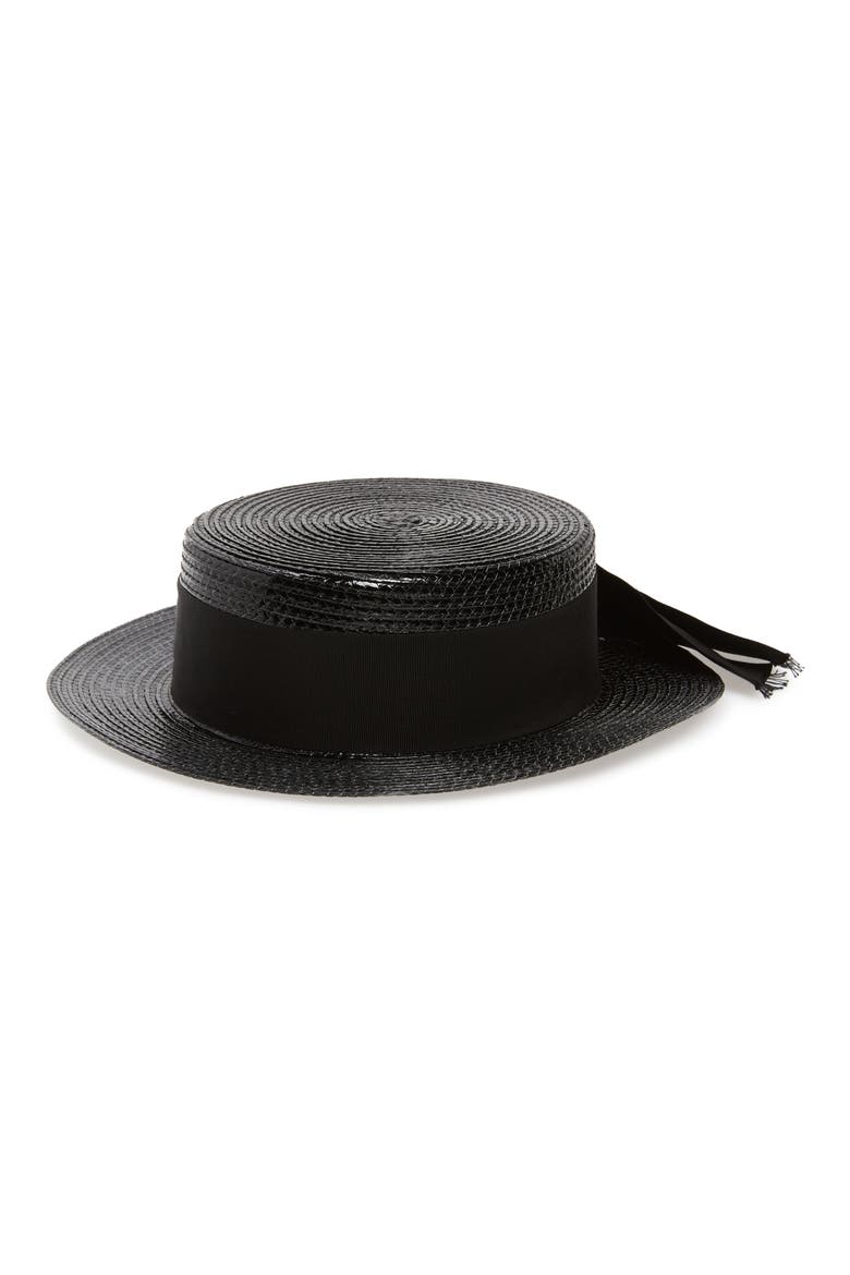 Boater Hat, Main, color, BLACK