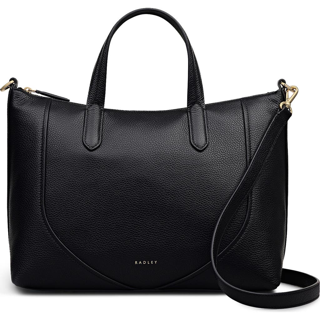 Radley Medium Wood Pebbled Leather Satchel in Black at Nordstrom Rack