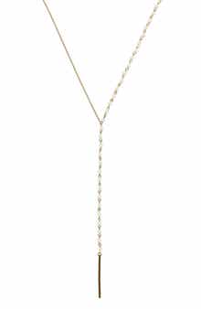 OLIVIA WELLES Drop of Beaded Lariat Necklace