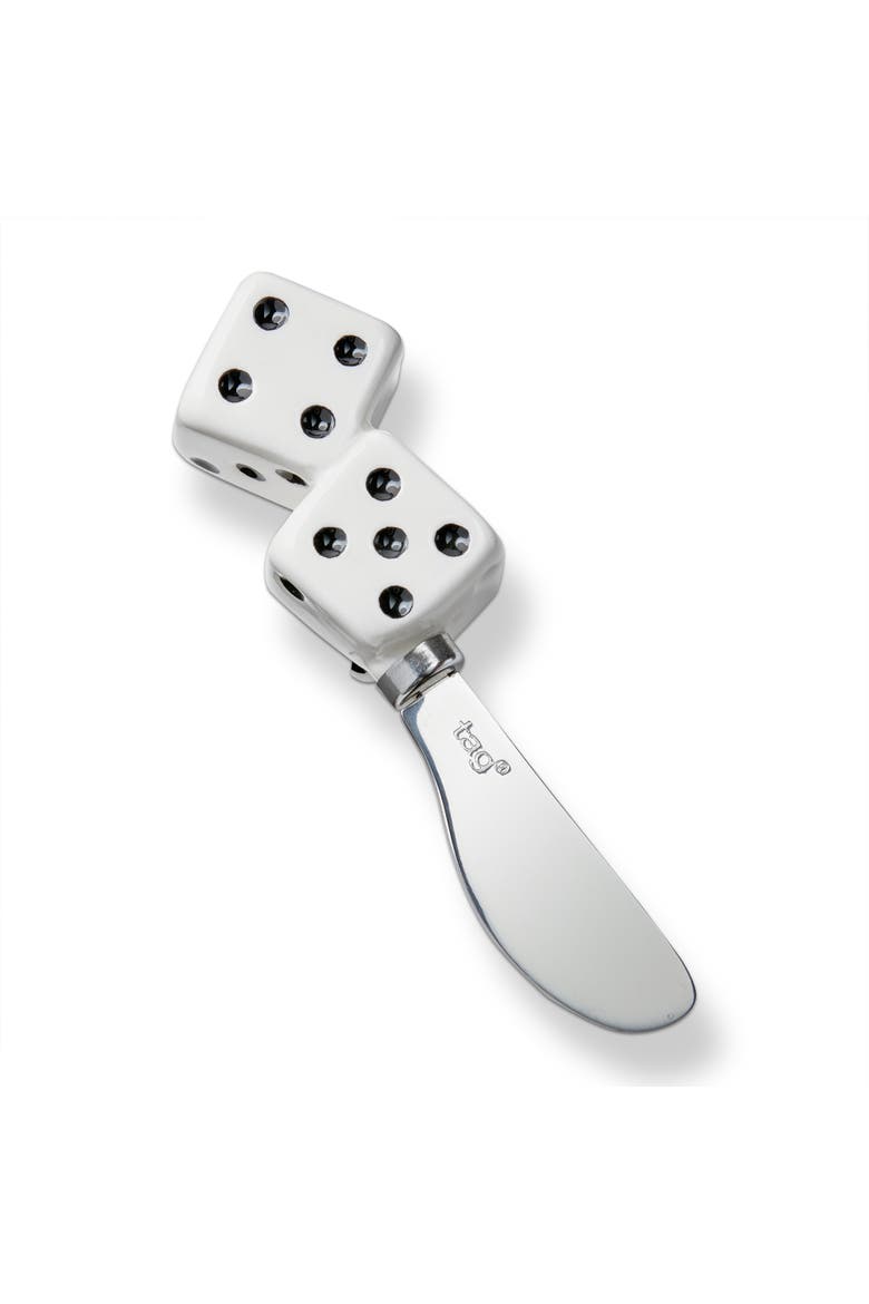 Everyday Dice Spreader Serving Utensil White Multi Dolomite Stainless Steel 1.53x1.53x5.25 in, Main, color, White