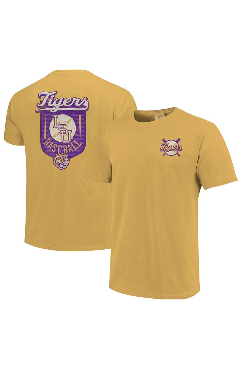 IMAGE ONE Men's Gold LSU Tigers Baseball Shield T-Shirt, Main, color,