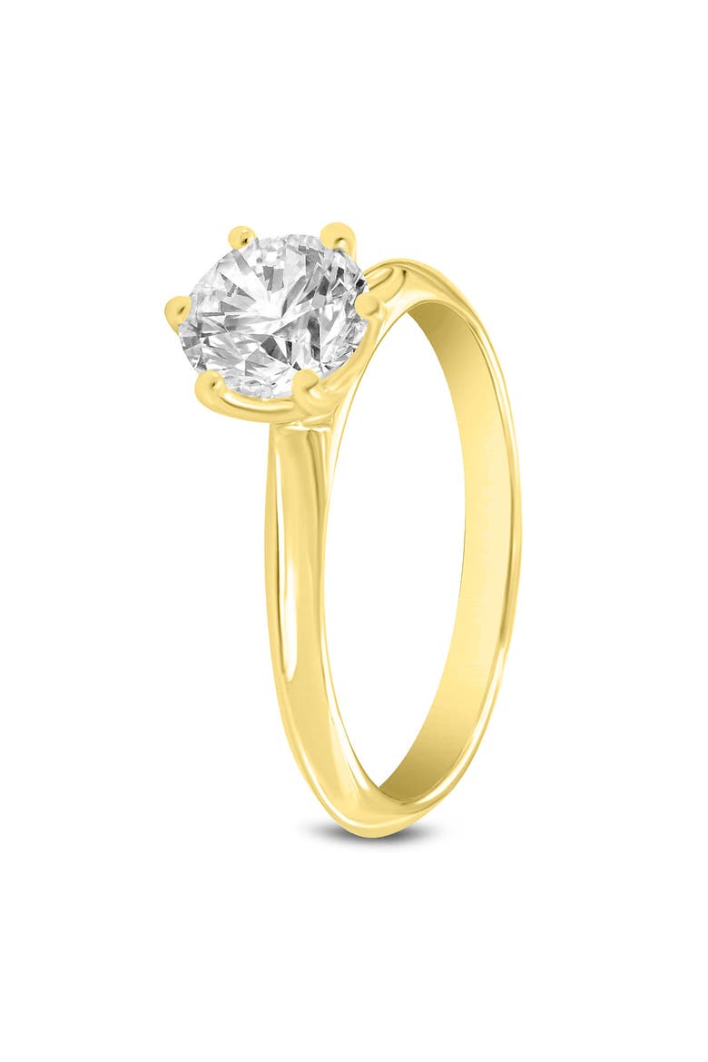 Clara 14K Yellow Gold Round Shape Lab Grown Diamond Solitaire Engagement Ring - 0.75 ctw, Alternate, color, 14K Yellow Gold