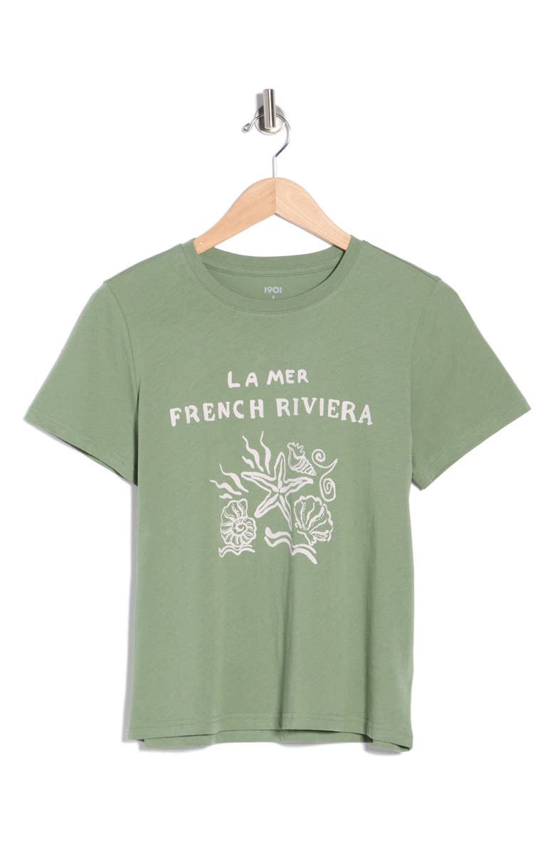 1901 Crewneck Graphic T-Shirt, Alternate, color, Green Pink French Riviera