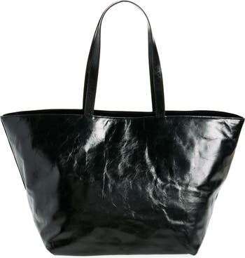 Punch Crinkled Leather Tote