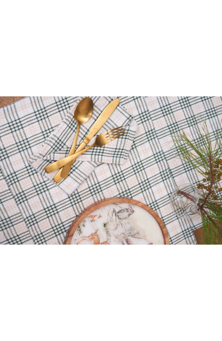 C&F Home Sage & Gold Plaid Placemats Set of 6, 13" x 19", Alternate, color, Gray