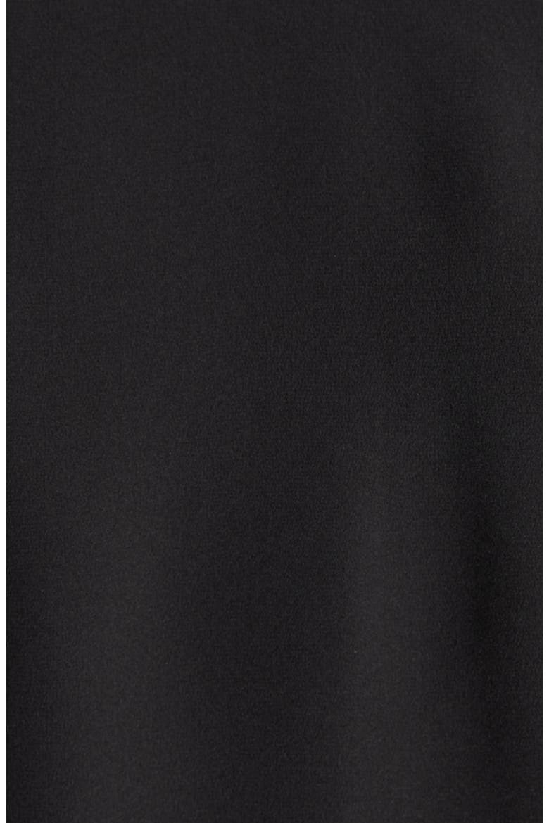 Band Collar Silk Button-Up Shirt, Alternate, color, BLACK