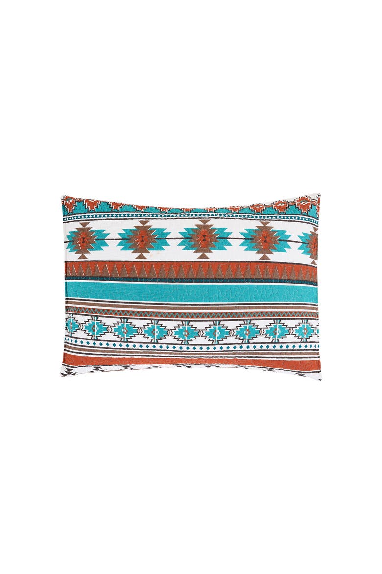 Aqua Valley Cotton Quilt Set  - Reversible and Machine Washable, Alternate, color, Orange