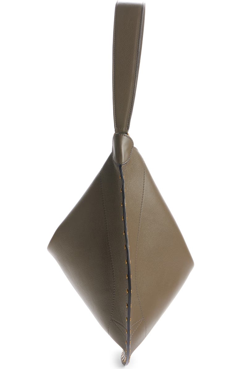 Isabel Marant Oskan Bubble Soft Leather Hobo Bag, Alternate, color, Khaki