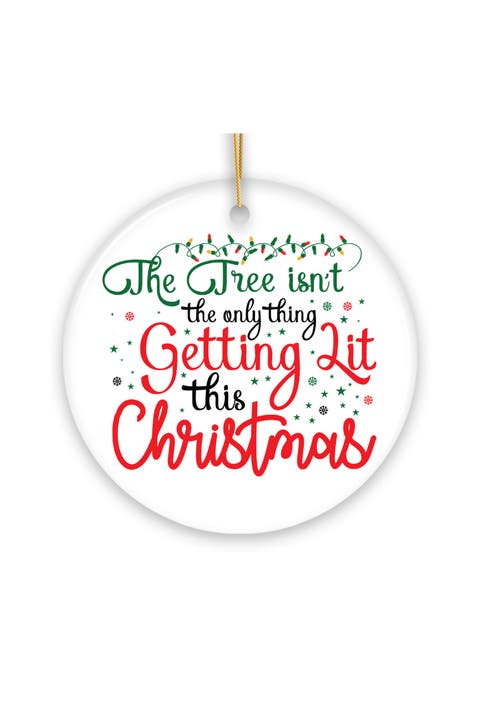 Getting Lit Christmas Lights Typography Ornament