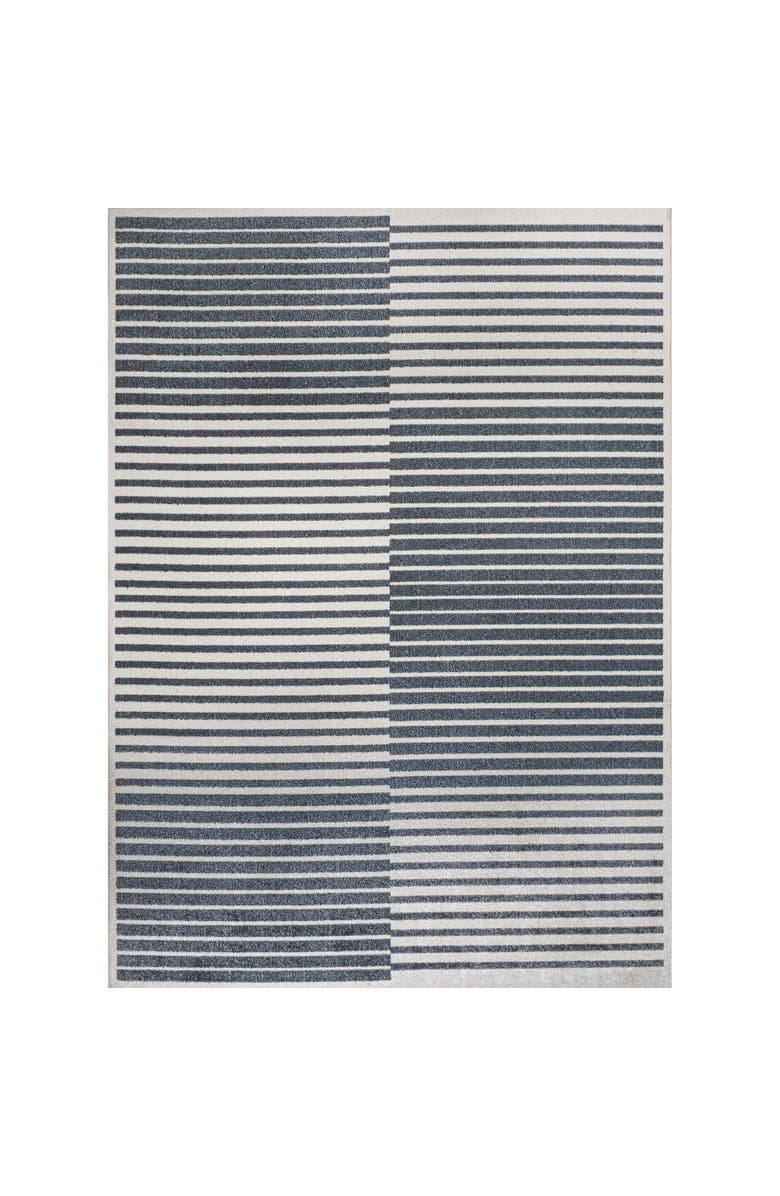 JONATHAN Y Shutter Minimalist Striped Plaid Machine-Washable Area Rug, Alternate, color, Dark Gray/Cream
