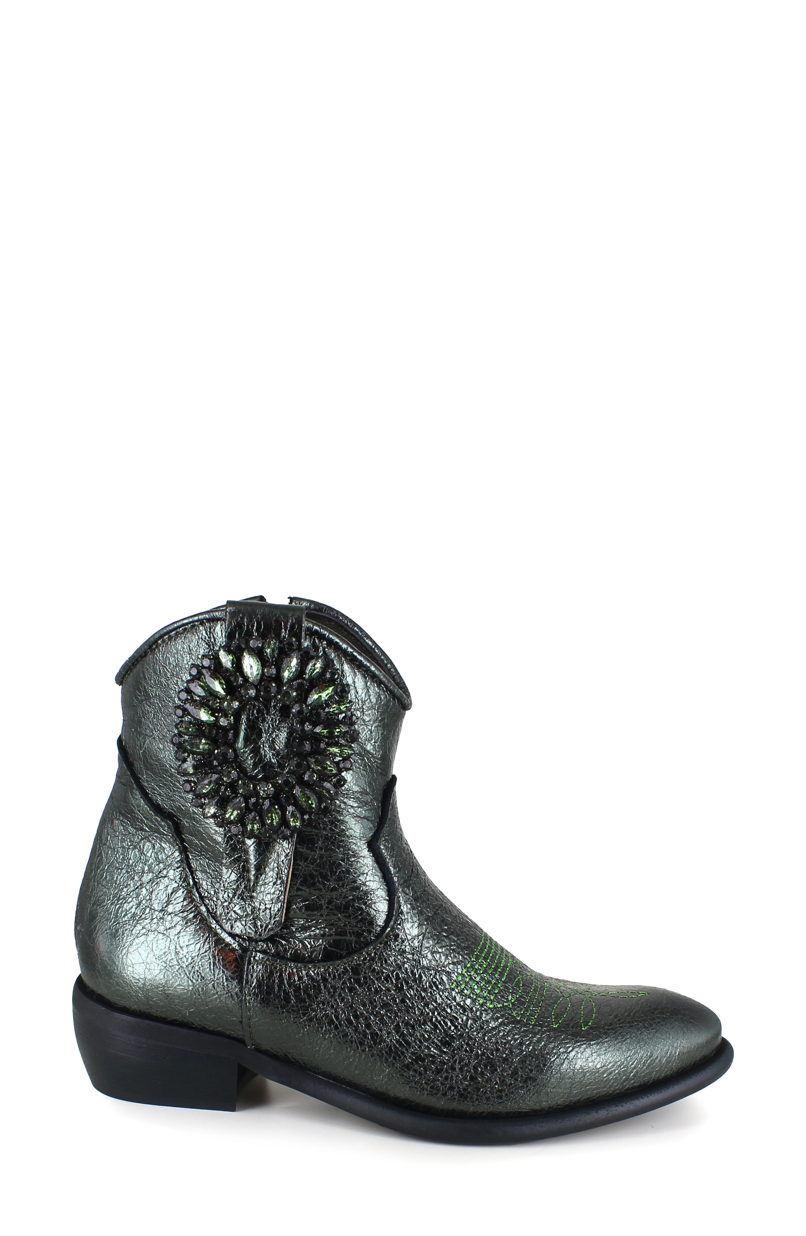 Helisent Western Boot, Alternate, color, GREEN LEATHER