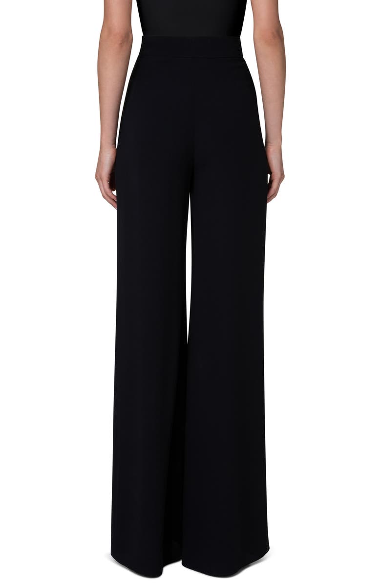 Akris Myriam Pleated High Waist Silk Georgette Wide Leg Pants, Alternate, color, 