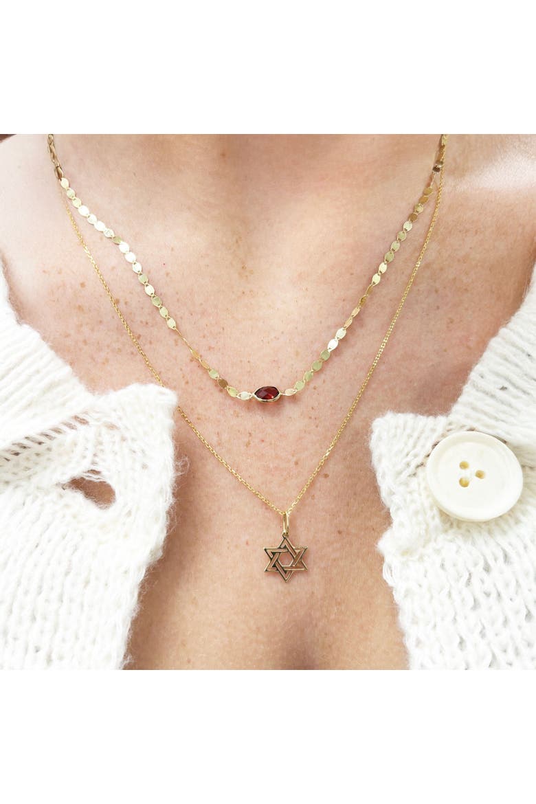 Double Gold Star of David Necklace, Alternate, color, Yellow Gold