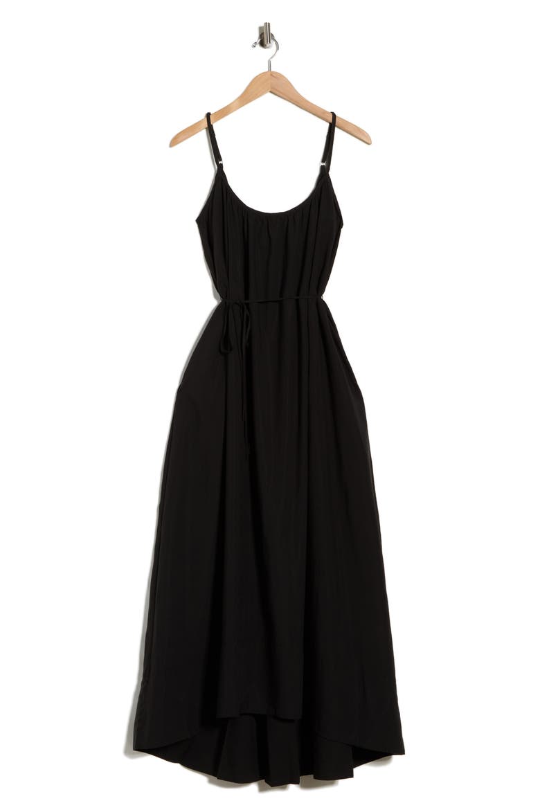 Brynn Tie Waist High-Low Dress, Alternate, color, BLACK