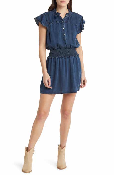 Rails Amina Vintage Wash Smocked Minidress