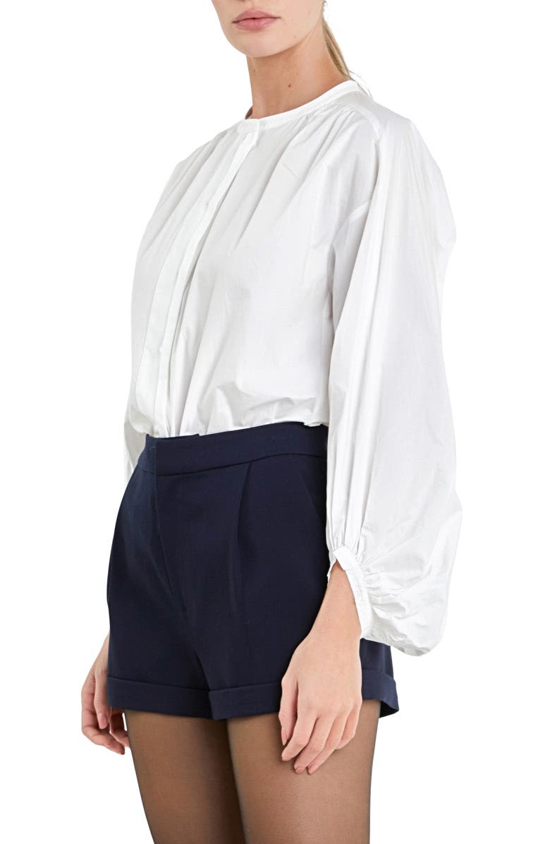 English Factory Cotton Poplin Button-Up Top, Alternate, color, 