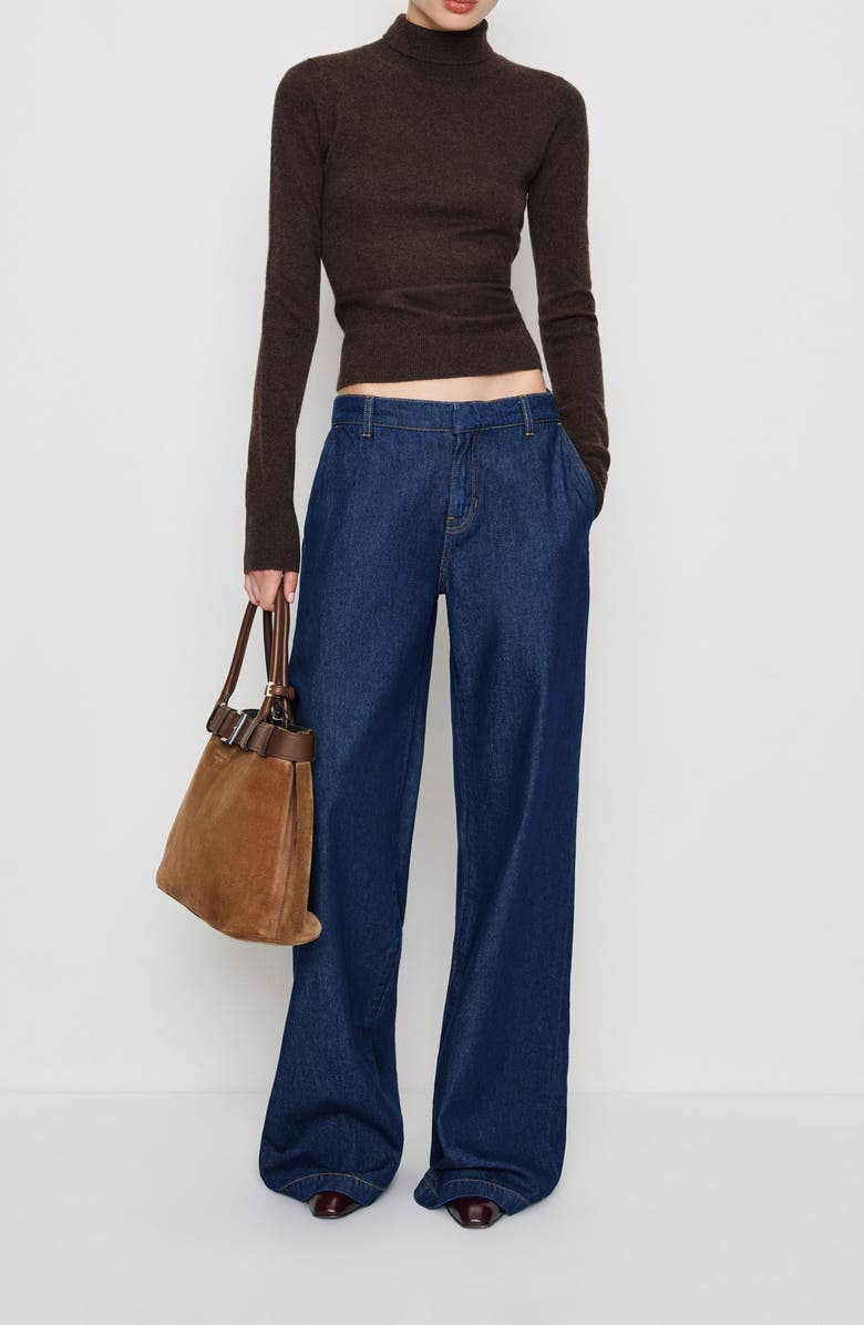 Reformation Jett Cashmere Turtleneck Sweater, Alternate, color, Compost