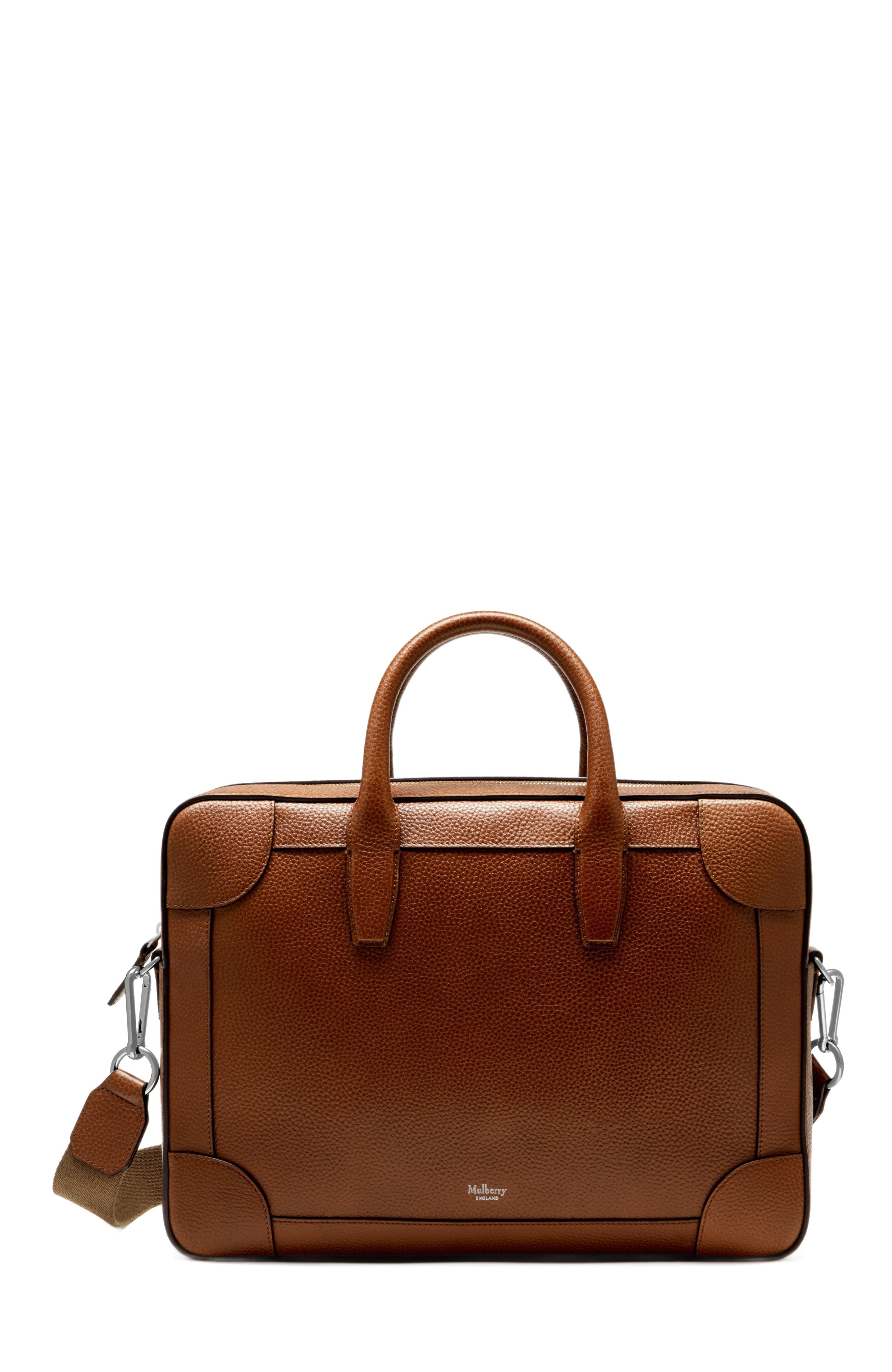 Mulberry Belgrave Leather Briefcase, Main, color, Oak