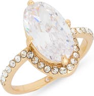NORDSTROM RACK Oval Cut Cubic Zirconia Halo Ring