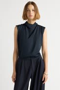 Modern Citizen Allegra Gathered-Neck Sleeveless Blouse